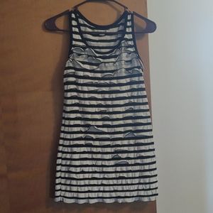 Striped tank top with ruffles